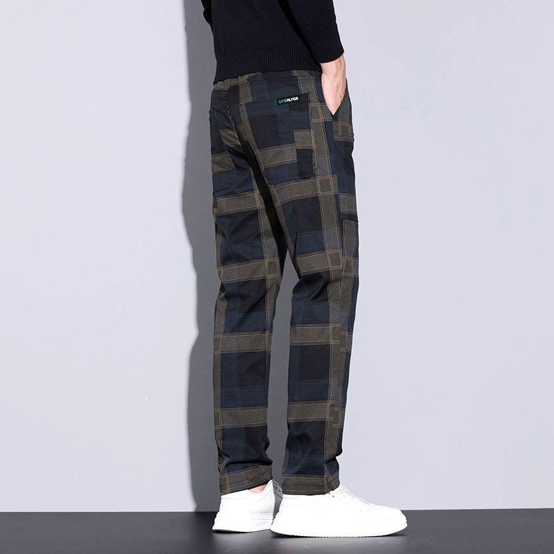 남성용 체크무늬 바지 – 슬림핏 캐주얼 바지, 봄 여름 - Urban Streetwear Brand 리뷰 및 가격