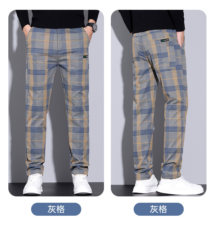 남성용 체크무늬 바지 – 슬림핏 캐주얼 바지, 봄 여름 - Urban Streetwear Brand 리뷰 및 가격