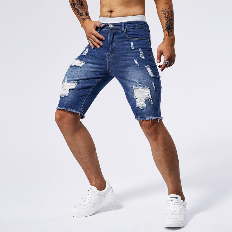 2025 여름 뉴 남성 찢어진 데님 반바지 패션 빈티지 - Streetwear Brand For Men 리뷰 및 가격