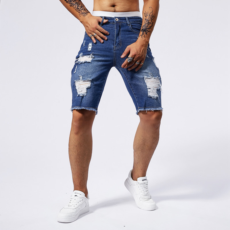 2025 여름 뉴 남성 찢어진 데님 반바지 패션 빈티지 - Streetwear Brand For Men 리뷰 및 가격
