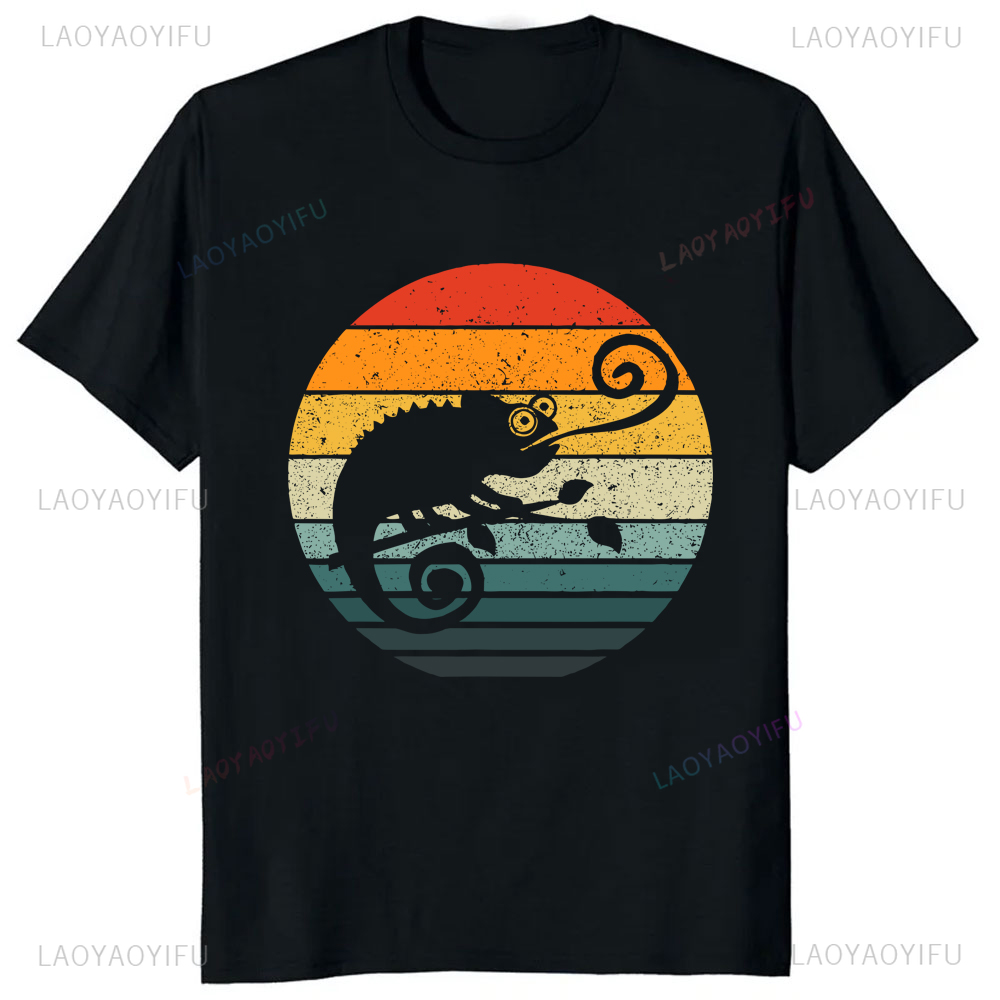 재미있는 만화 그림자 그래픽 핀티드 카멜레온 티셔츠,  - Streetwear Brand T Shirt 리뷰 및 가격