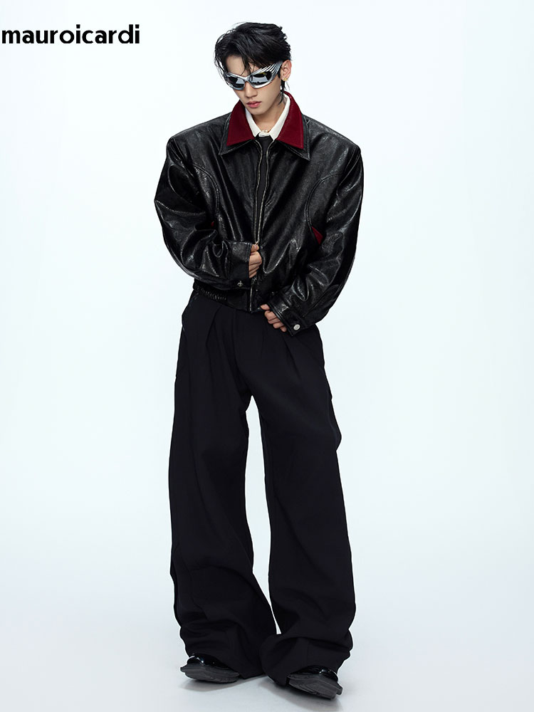Mauroicardi 봄 가을 패치 워크 짧은 뱀 가죽 - Streetwear Brand Jacket 리뷰 및 가격