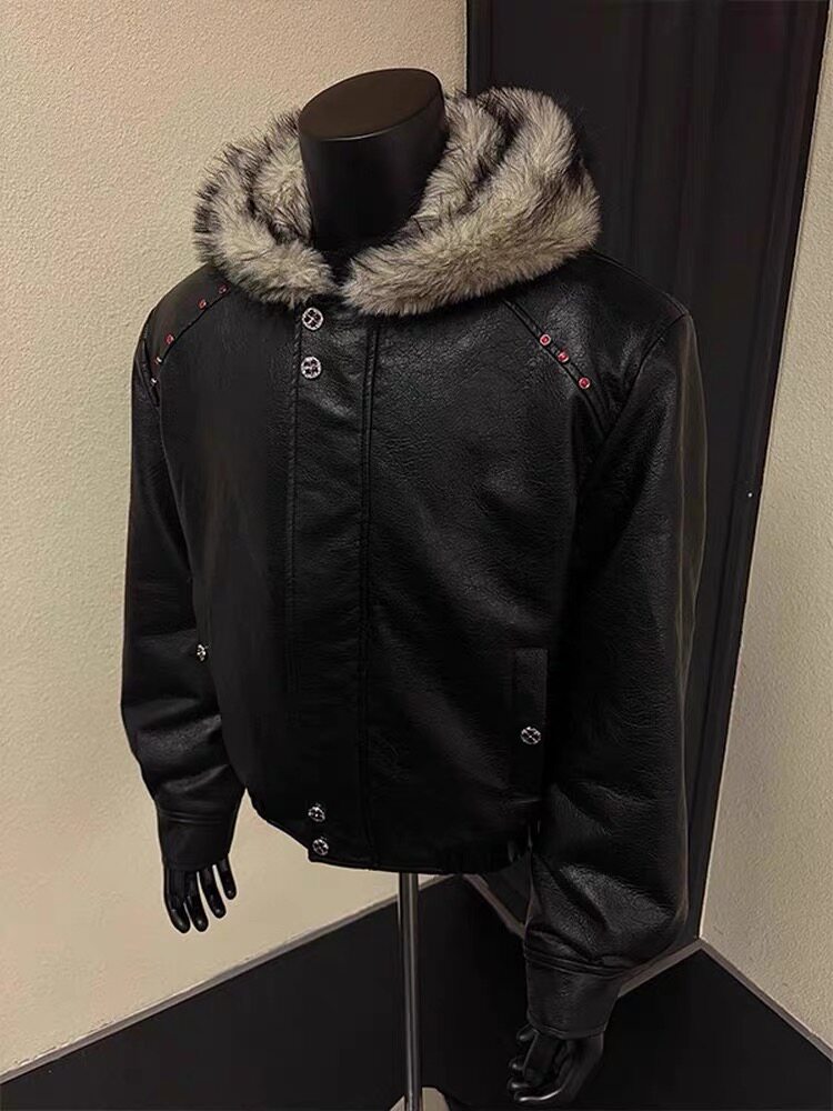 퍼 칼라 내추럴 버튼 재킷 남성용 플리스 엔터테인먼트  - Urban Streetwear Brand 리뷰 및 가격